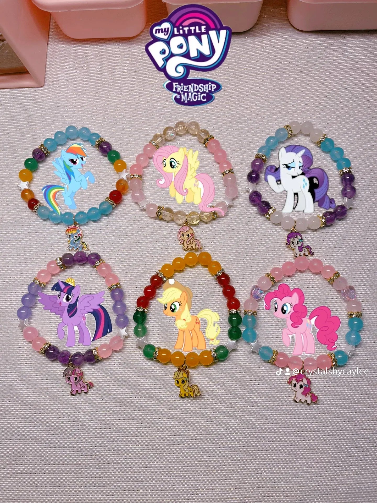 My Little pony 6pc set of crystal bracelets