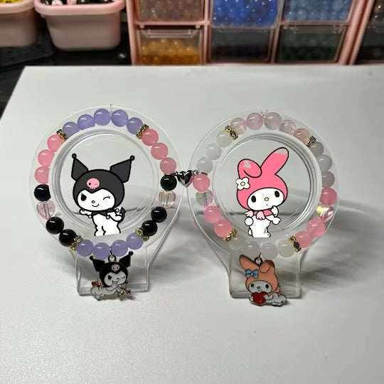 My melody x Kuromi matching crystal bracelets