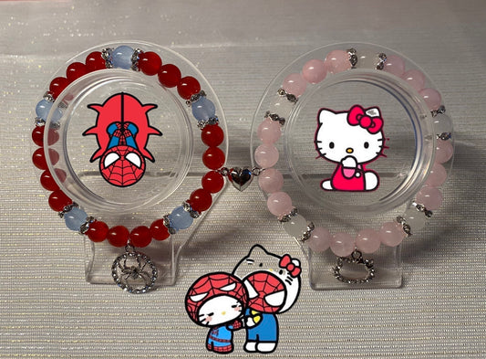 Spider-Man x Hello Kitty matching bracelets