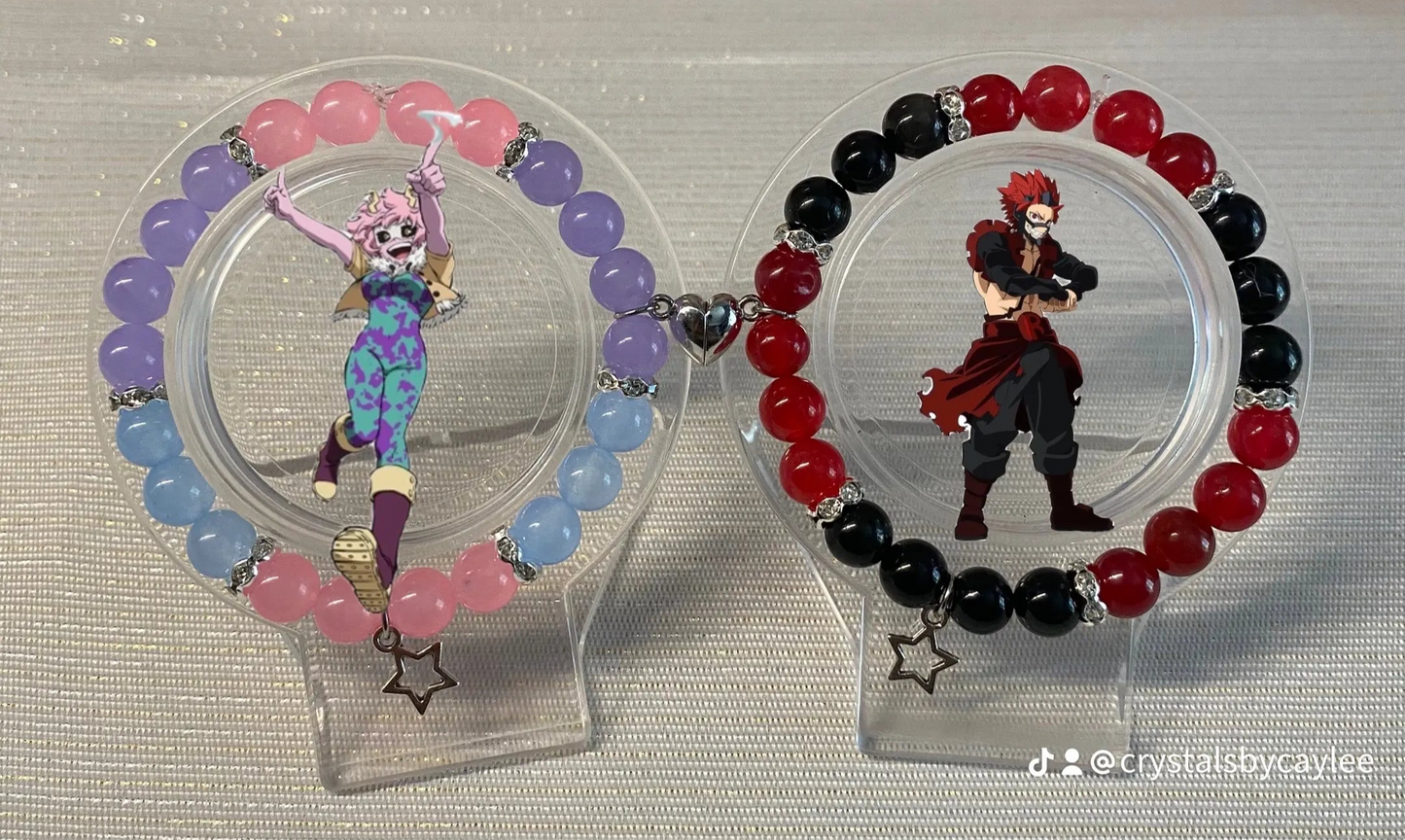 My Hero Academia Mina x Kirishima crystal bracelets