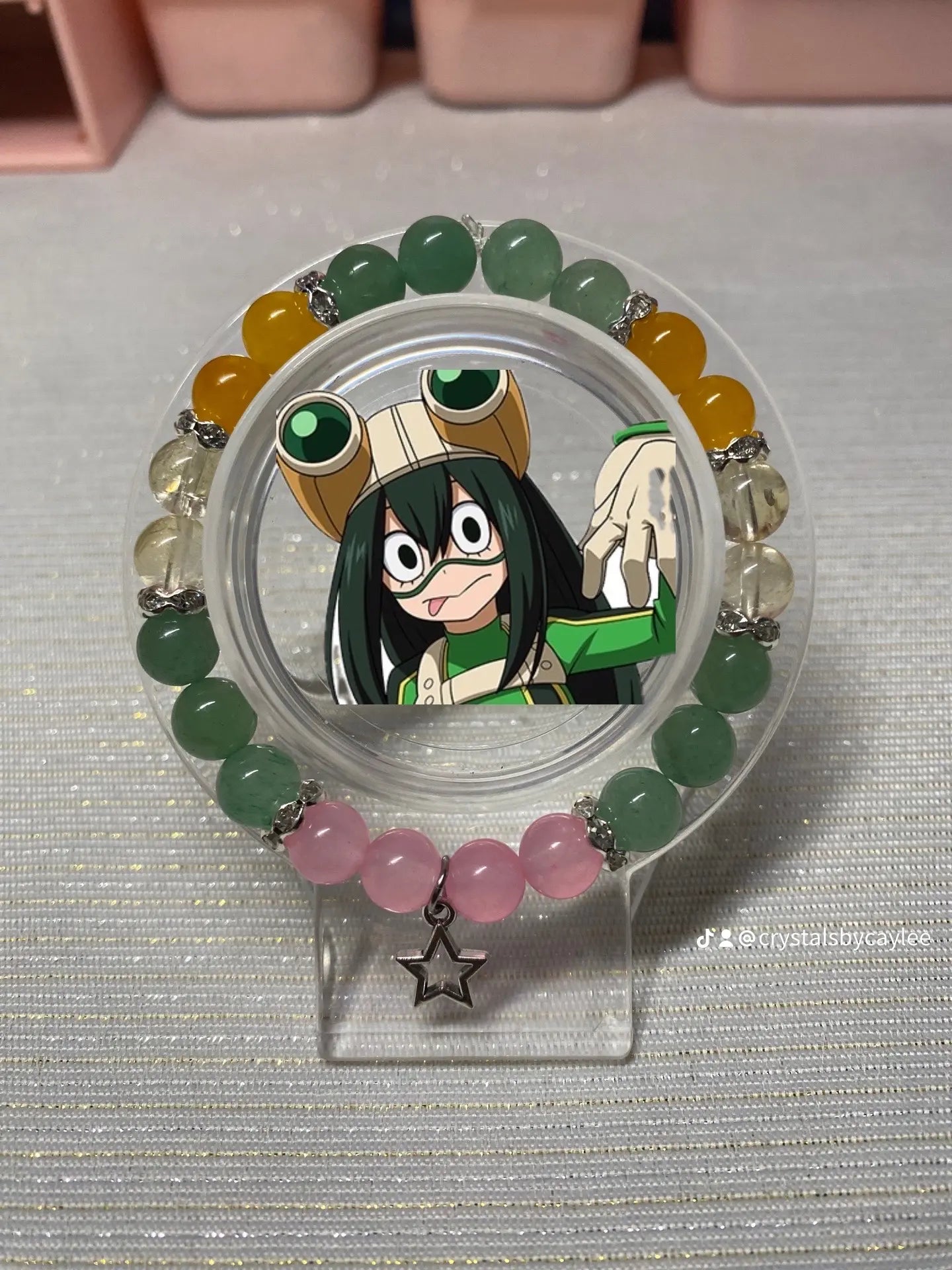 MHA Tsuyu Asui crystal bracelet