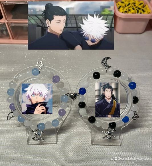 Jujutsu Kaisen Gojo + Geto matching crystal bracelets