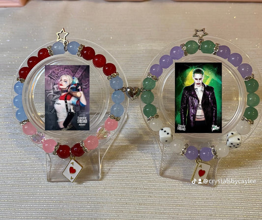 Harley Quinn x Joker 2pc crystal bracelets