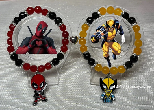 MARVEL Deadpool & Wolverine matching crystal bracelets