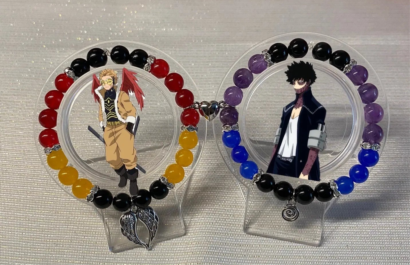 My Hero Academia Dabi x Hawks crystal bracelets