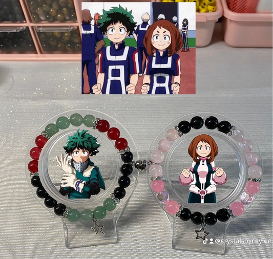 MHA Deku x Urakaka crystal bracelets