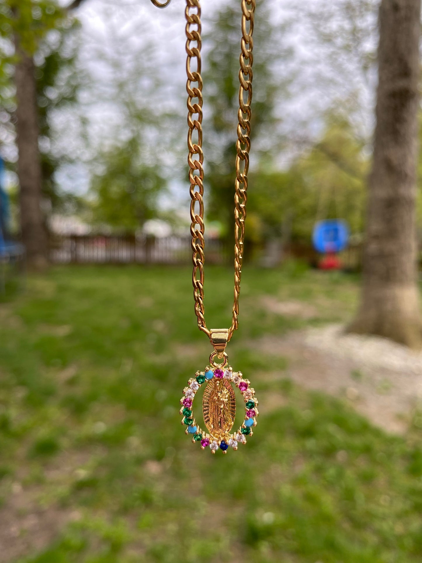 Gold Plated Virgen Mary Necklace