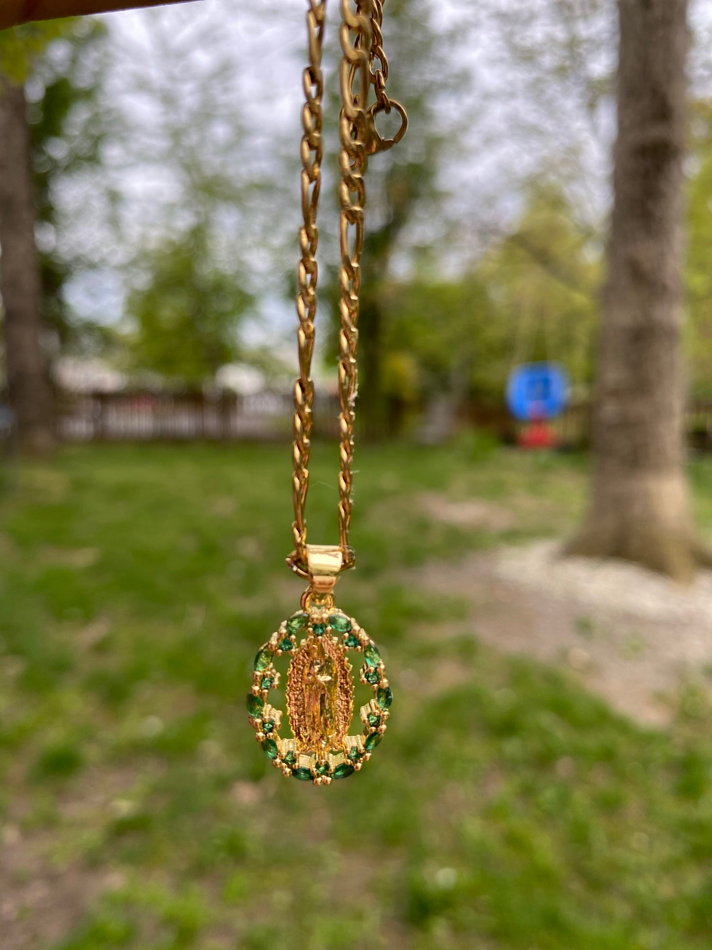 Gold Plated Virgen Mary Necklace