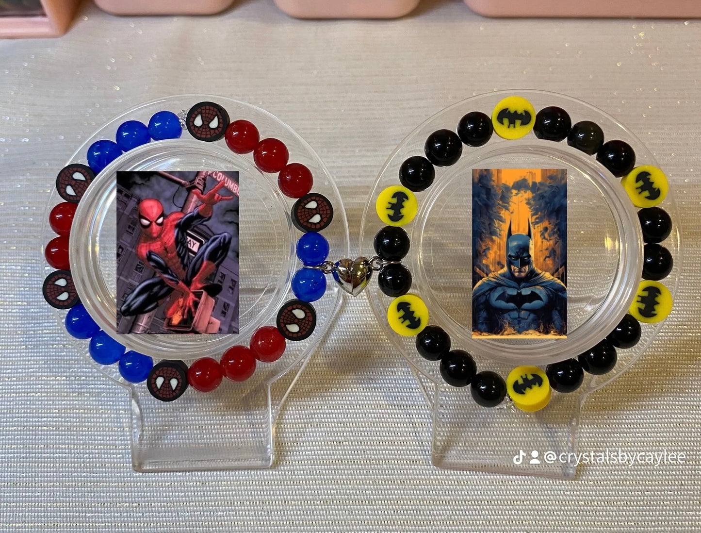 Spiderman x Batman matching bracelets