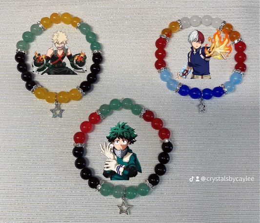 My Hero Academia 3pc crystal bracelets
