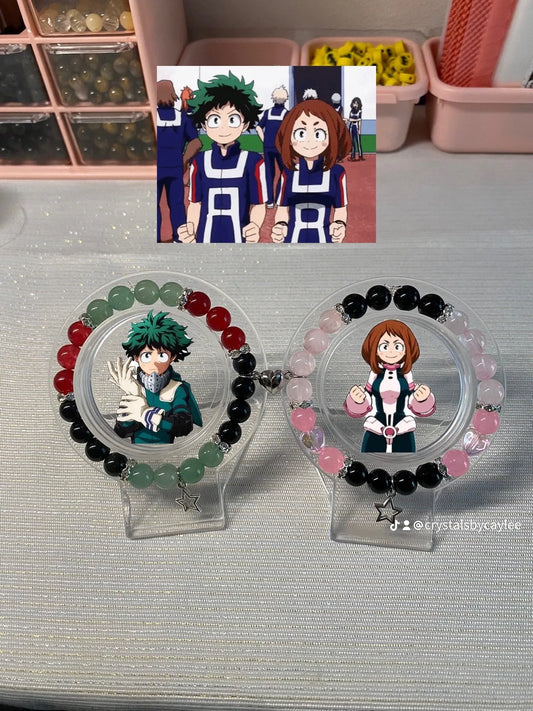 MHA Deku x Urakaka crystal bracelets